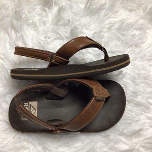 Reef Boys Twinpin Flip Flops Brown Sz 5/6